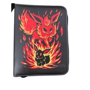 Pokemon Eeveelution Zipper Binder Flareon Jolteon Umbreon + 200+ Pokemon Cards